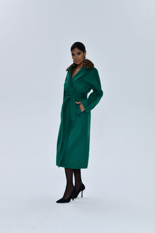 CAHMERE GREEN LONG COAT