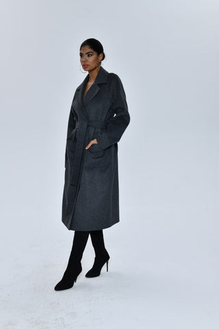 ANTHRACİTE CASHMERE LONG COAT